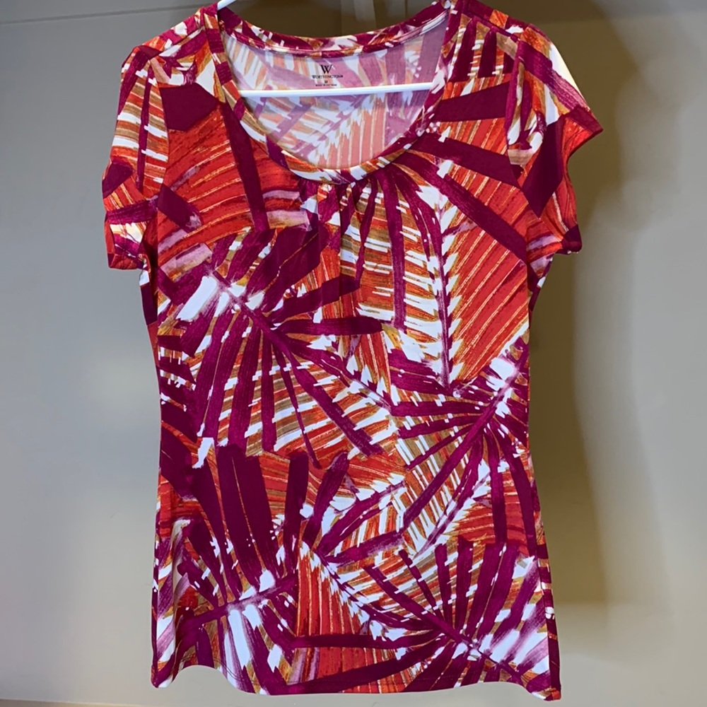 Worthington Multicolor Short Sleeve Top